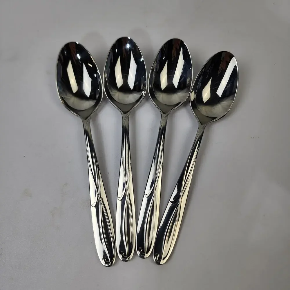 4 Mikasa Cocoa Blossom Table Spoons 7.5